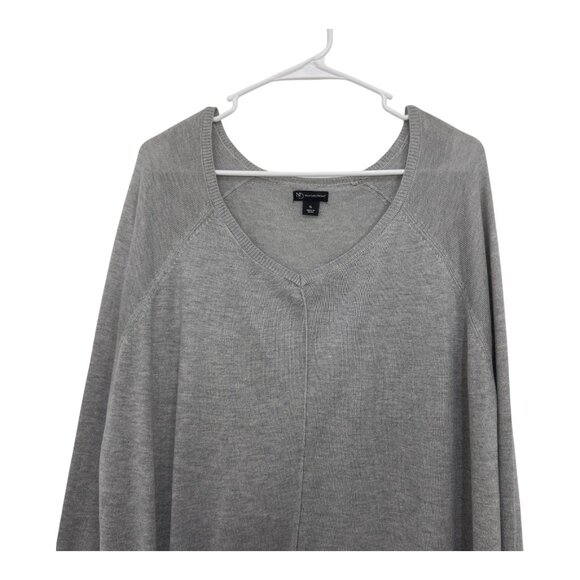 New Directions Womens Gray Tie-Front V-Neck Sweater XL Lightweight Long Sleeve - Picture 11 of 11